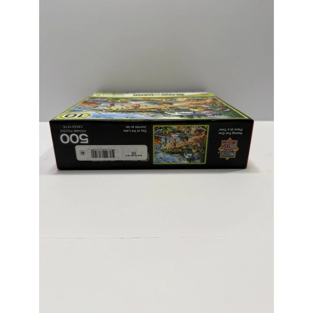 MasterPieces Glow In The Dark 500 Piece Puzzle Day at the Lake Seek & Find Bonus